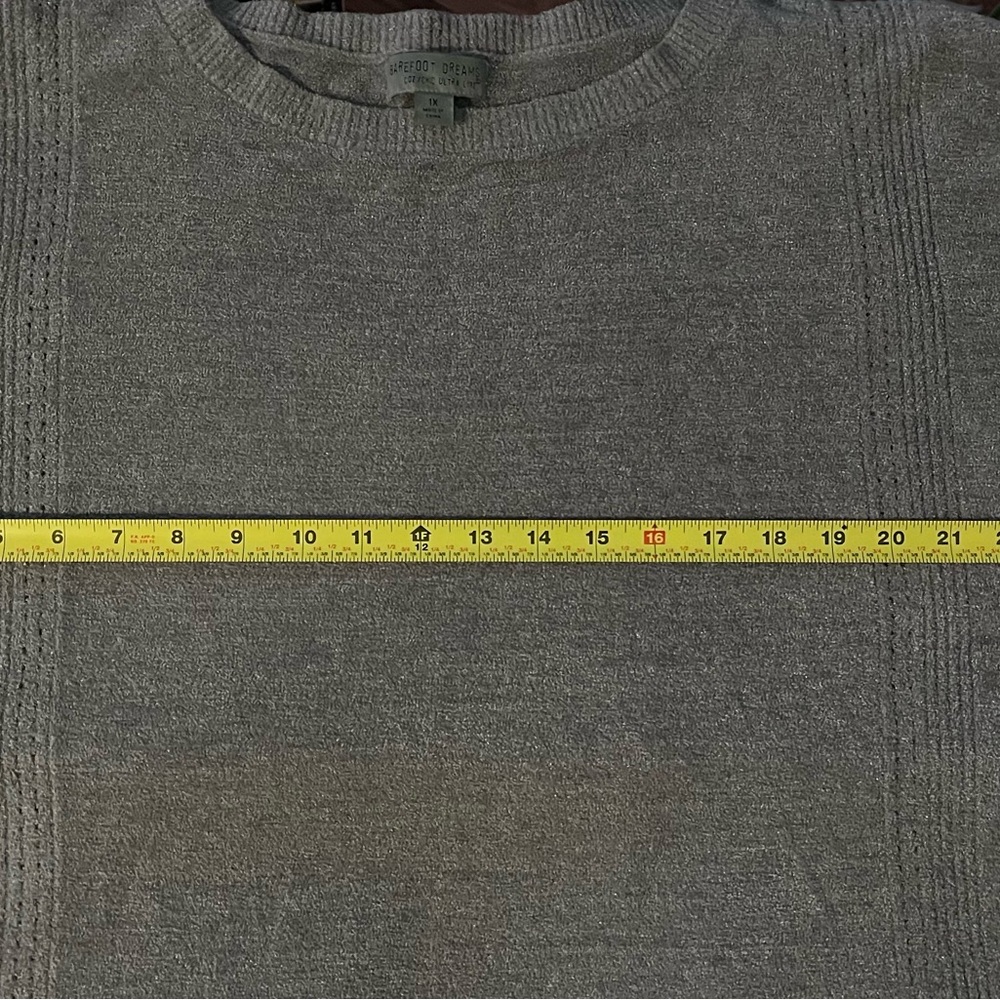 Barefoot Dreams Cozy Chic Lite Dark Gray Blue Tunic Sweater XL
